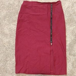 Maurices Zip Front Stretchy Midi Skirt